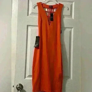 BEBE Orange Dress With Criss Cross Back - NWT - Size XXS - B40